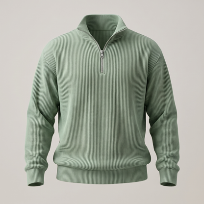Smart Casual Ribbed Jumper - Light Green