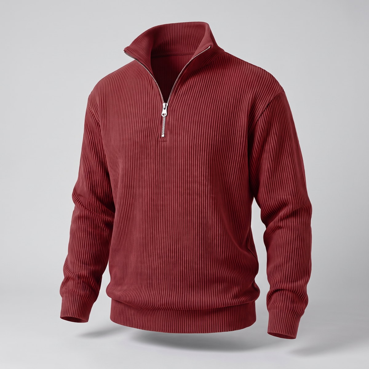 Smart Casual Ribbed Jumper - Red