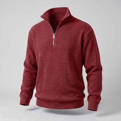 Smart Casual Ribbed Jumper - Red