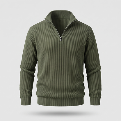 Smart Casual Ribbed Jumper - Green