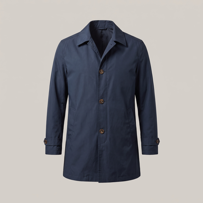 Smart City Trench Coat - Navy Blue