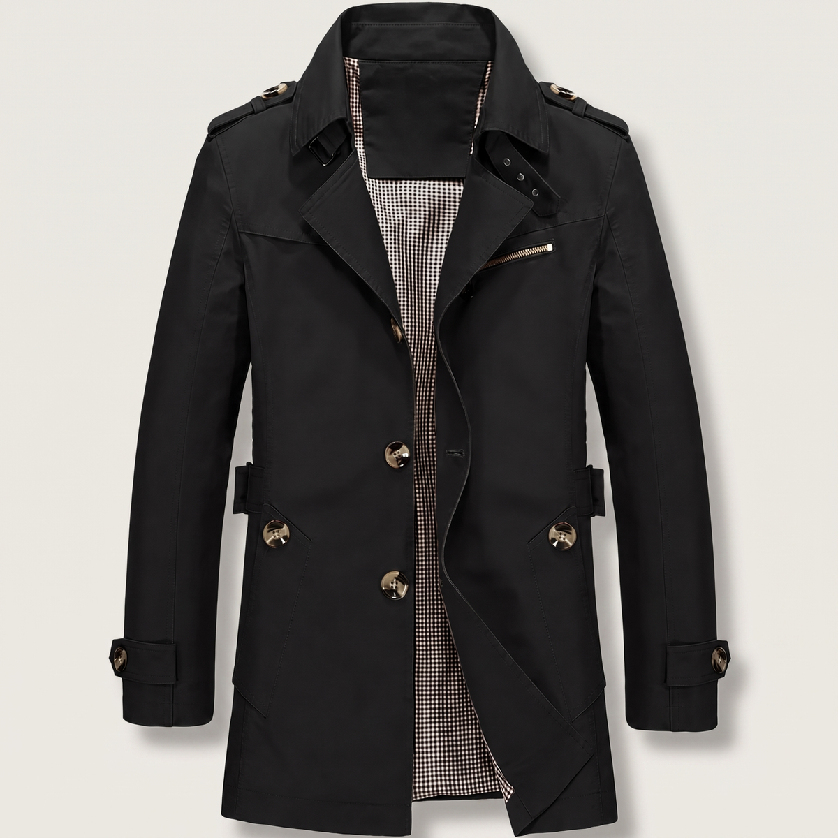 Smart Cotton City Coat - Black