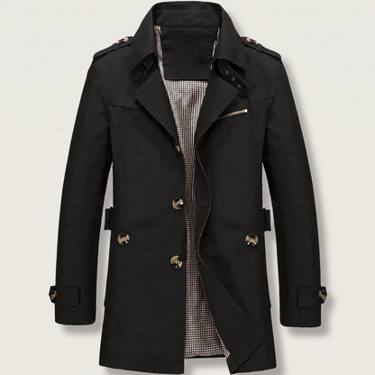 Smart Cotton City Coat - Black