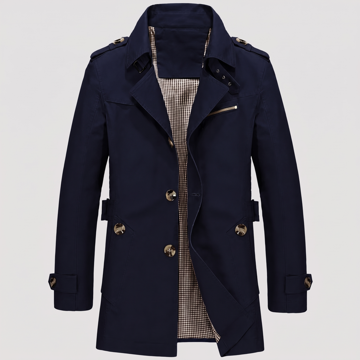Smart Cotton City Coat - Dark Blue