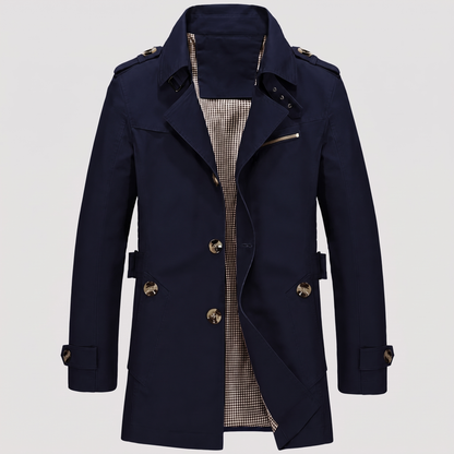 Smart Cotton City Coat - Dark Blue