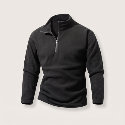 Smart Stand Collar Sweatshirt - Black
