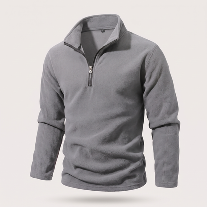 Smart Stand Collar Sweatshirt - Grey