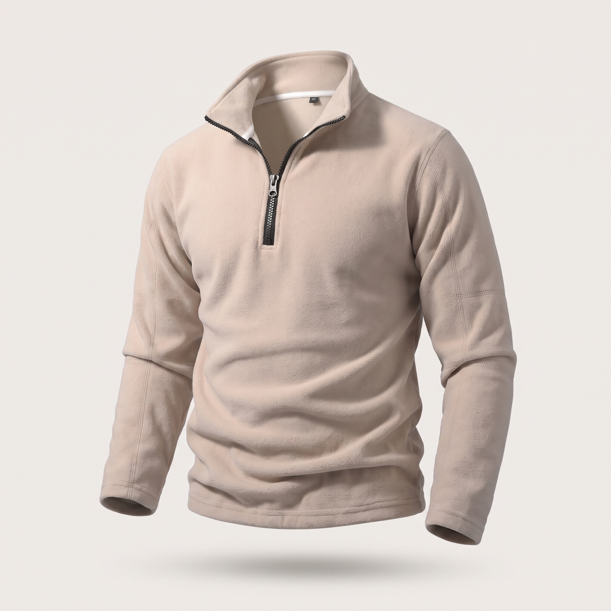 Smart Stand Collar Sweatshirt - Khaki