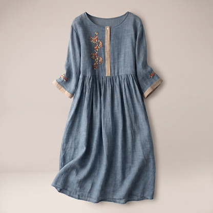 Sofia Linen Dress - Blue