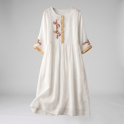 Sofia Linen Dress - White