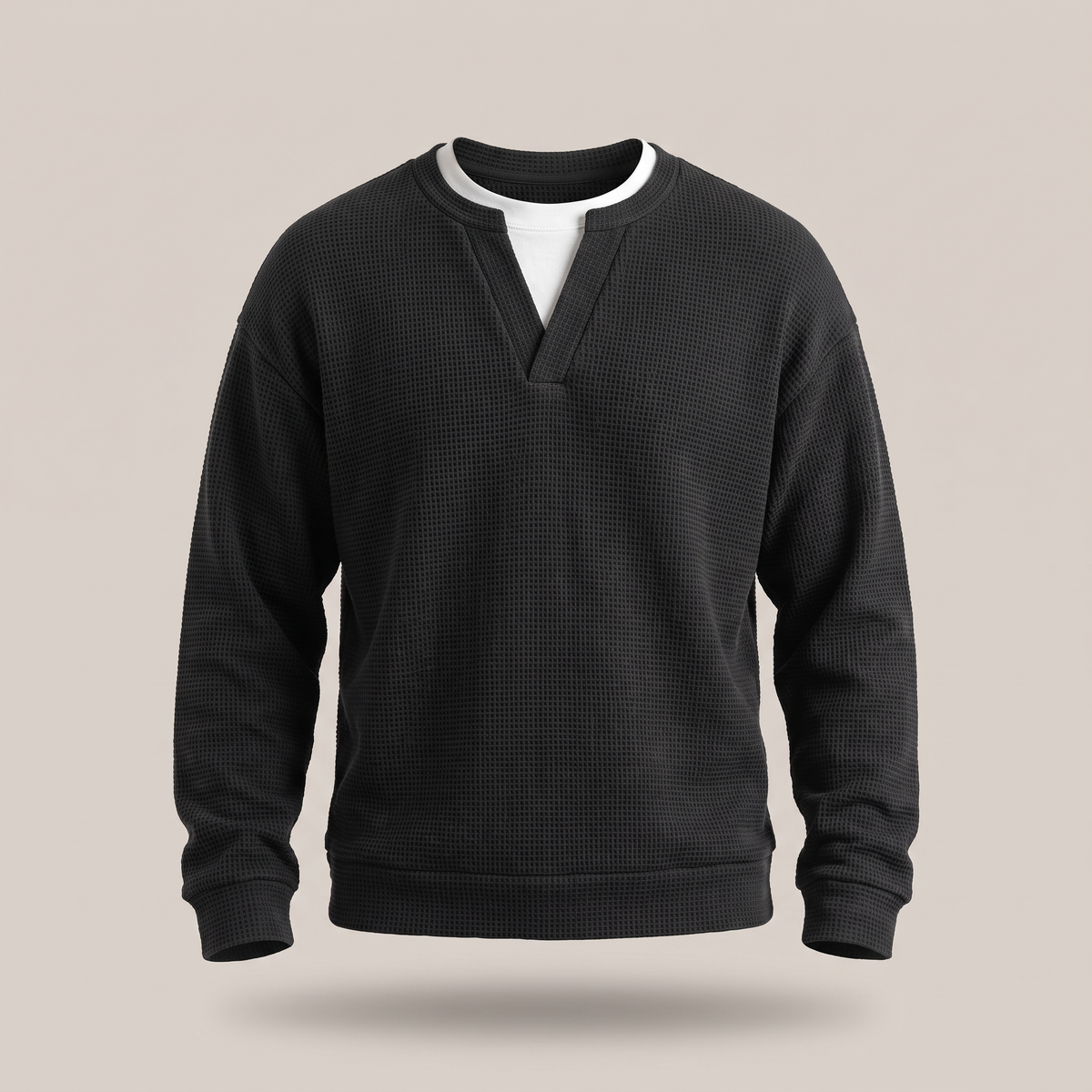 Soft Texture Everyday Top - Black