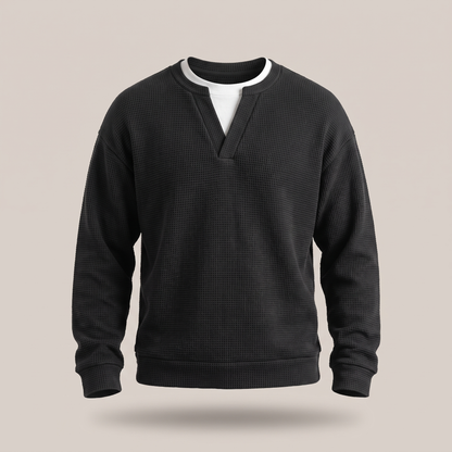 Soft Texture Everyday Top - Black