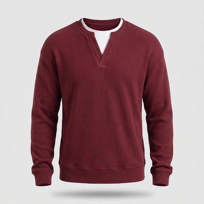 Soft Texture Everyday Top - Dark Red