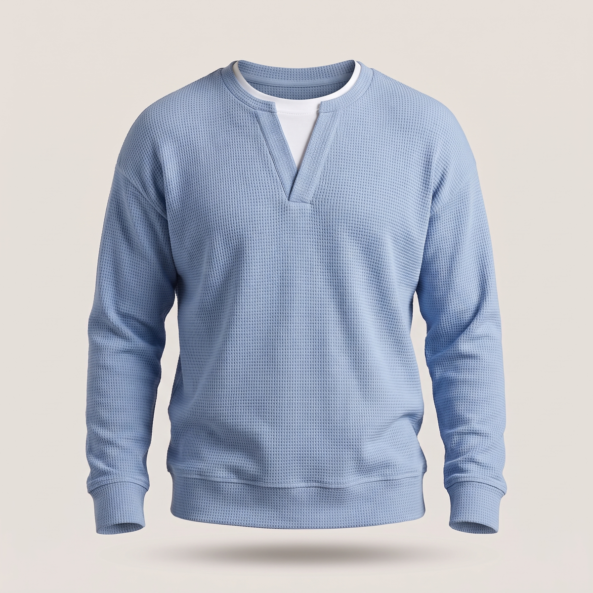Soft Texture Everyday Top - Sky Blue