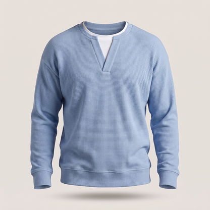 Soft Texture Everyday Top - Sky Blue