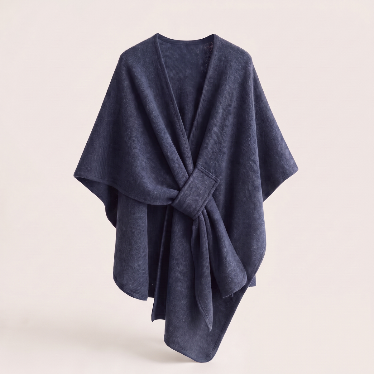 Soft Touch Belted Knit Cardigan - Dark Blue