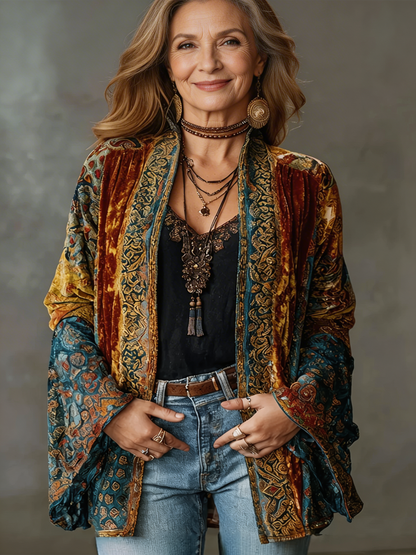 Solara Boho Jacket - Burgundy
