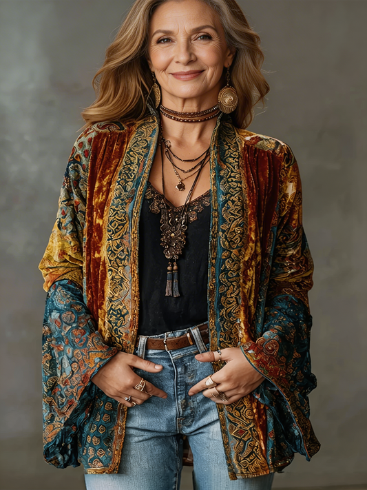 Solara Boho Jacket - Burgundy