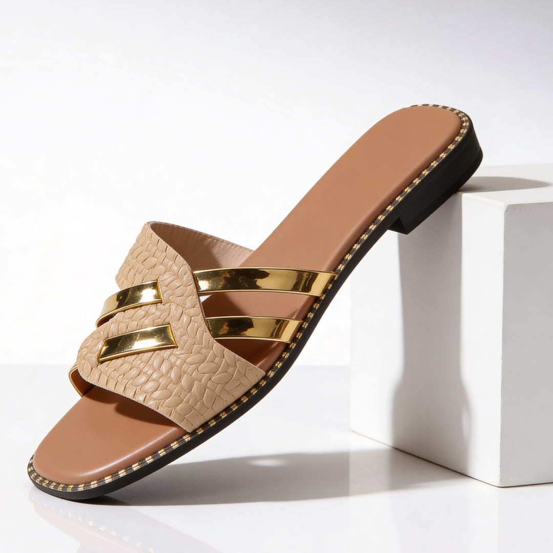Solara Luxe Slides - Brown
