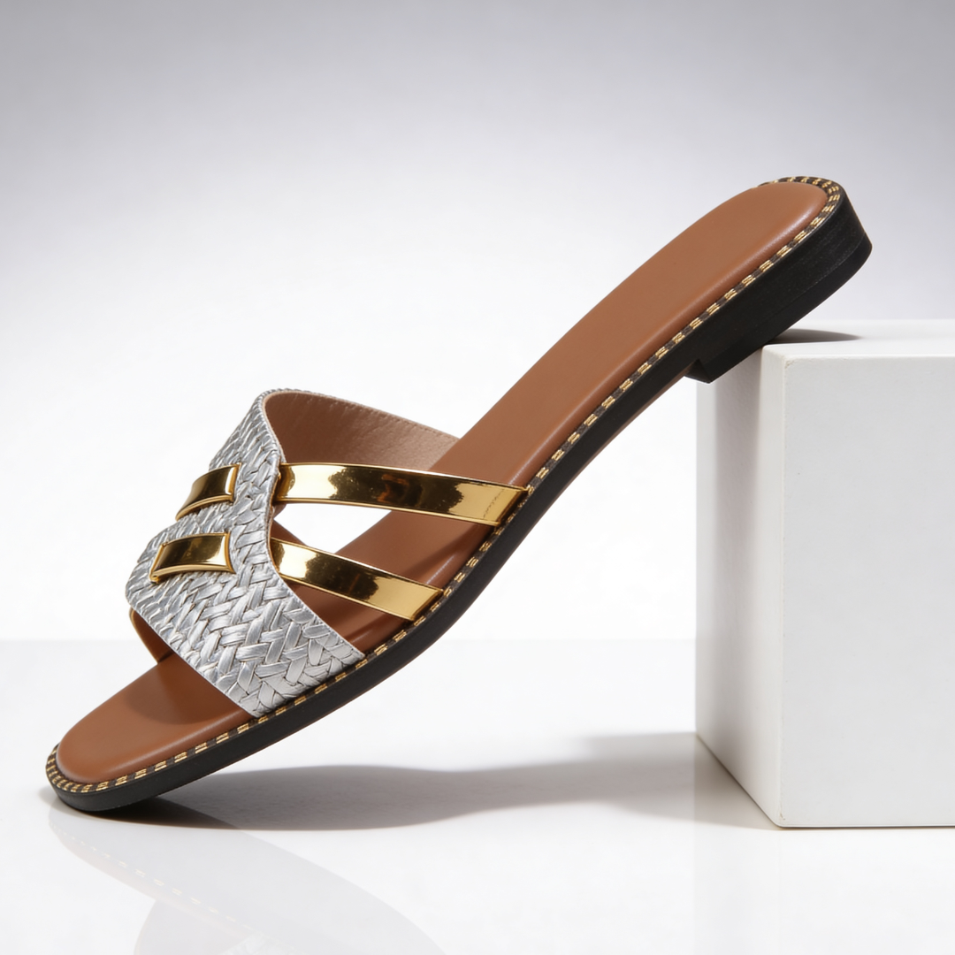 Solara Luxe Slides - Silver