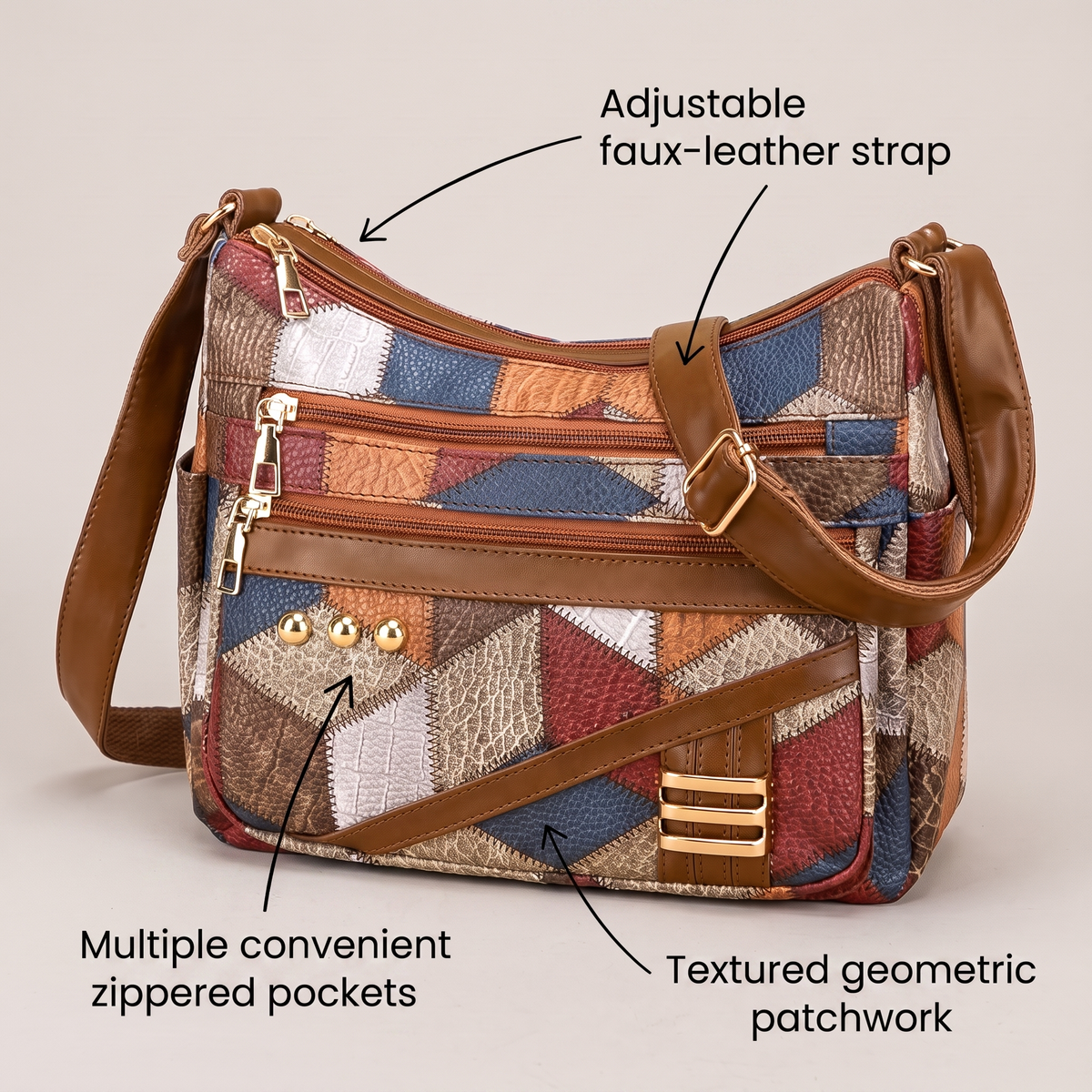 Solara Patchwork Shoulder Bag