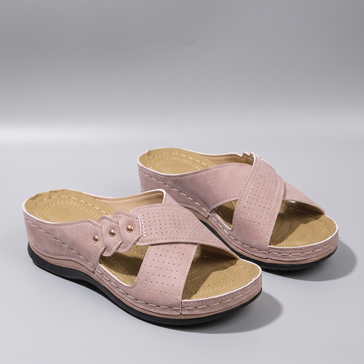Solara Wedge Sandals - Pink