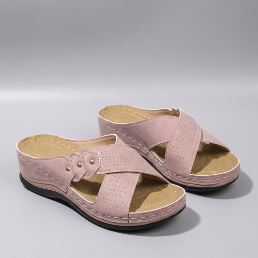 Solara Wedge Sandals - Pink