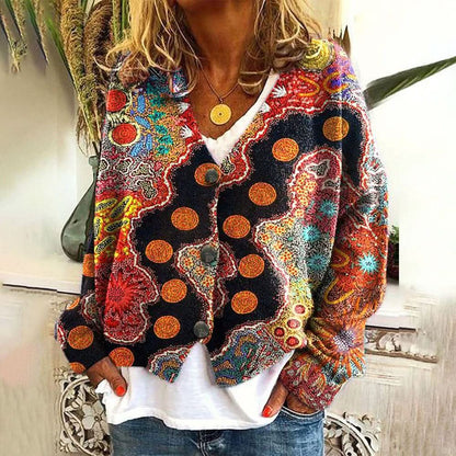 Solene Bohemian Cardigan - Red