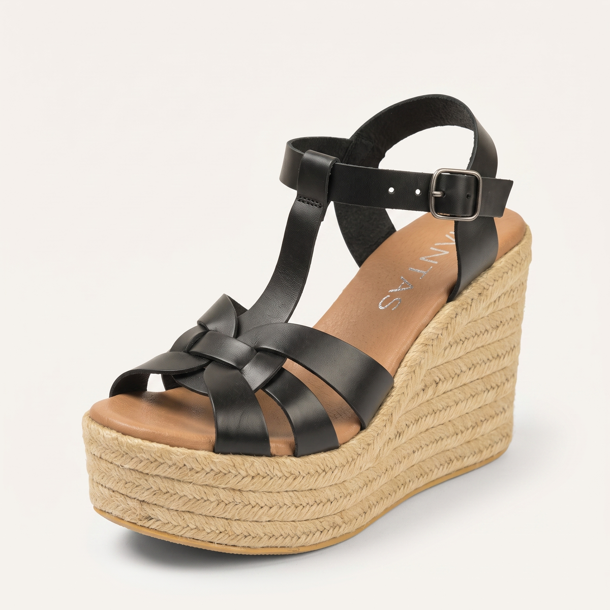 Solenne Tan Espadrille Sandals - Black