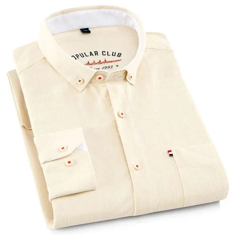 Somerset Linen Button-Down - Cream
