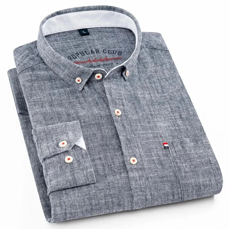 Somerset Linen Button-Down - Grey