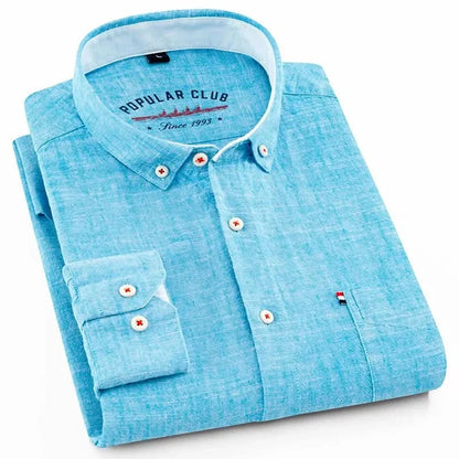 Somerset Linen Button-Down - Lake Blue