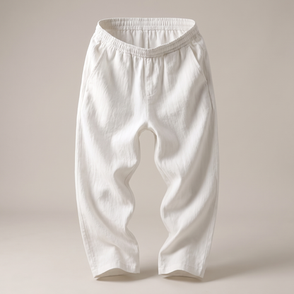 Sophia Flow Cotton Linen Pants - White