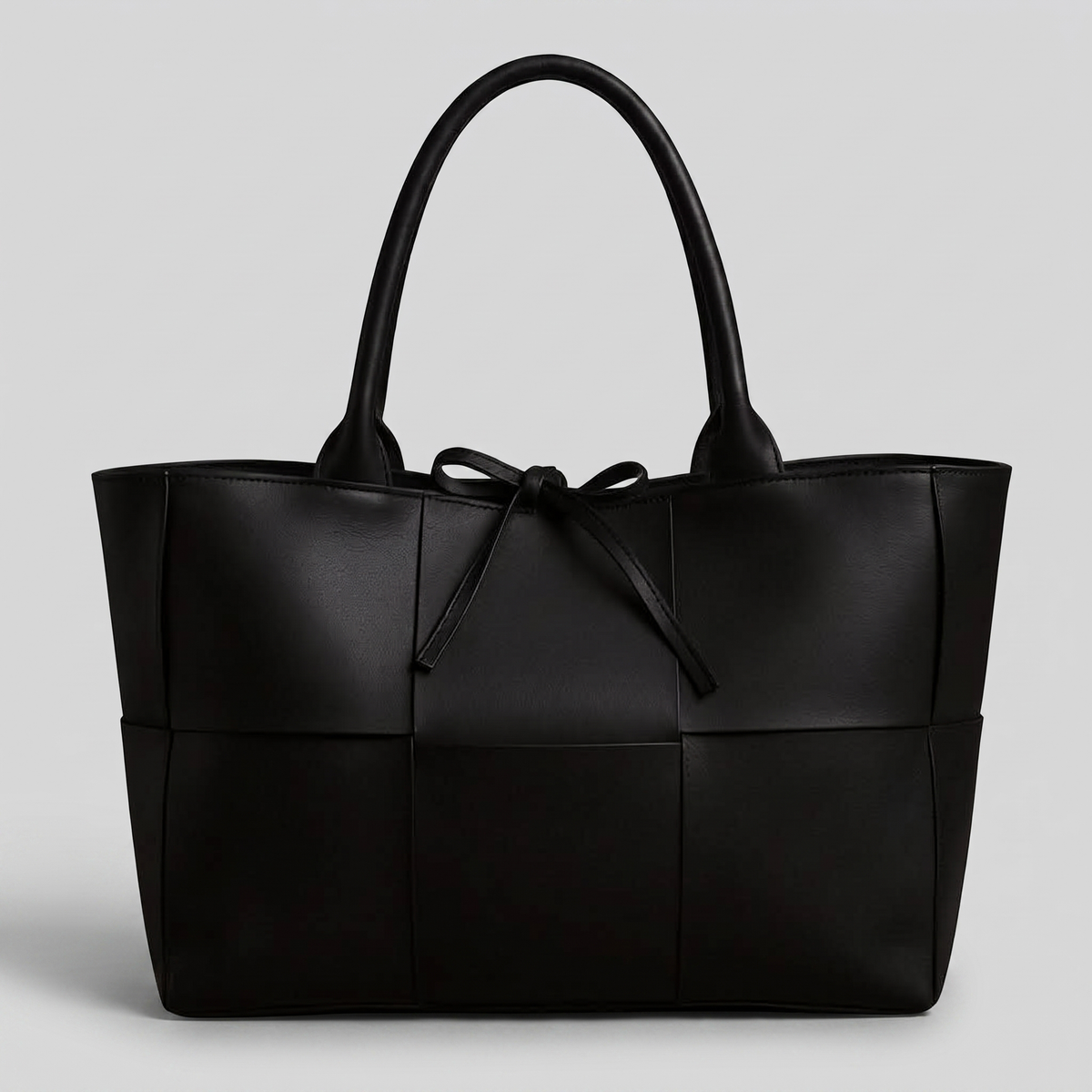 Sophisticated Leather-Look Tote - Charcoal
