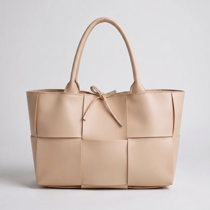 Sophisticated Leather-Look Tote - Pearl