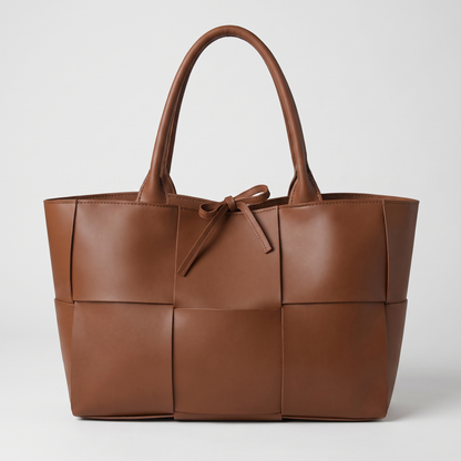 Sophisticated Leather-Look Tote - Sienna Brown