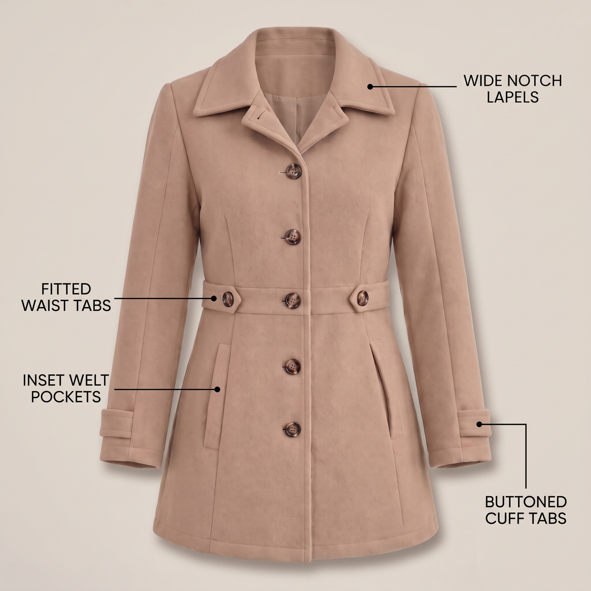Sophisticated Longline Tailored Coat