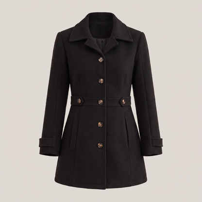 Sophisticated Longline Tailored Coat - Black