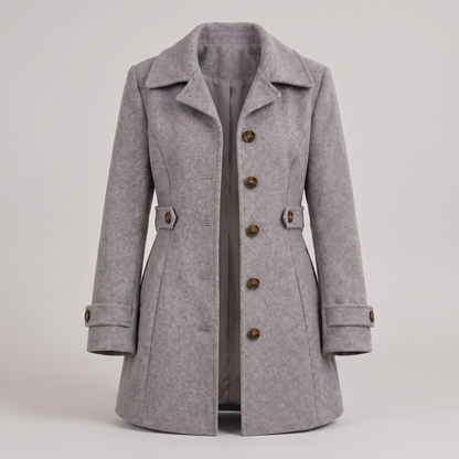Sophisticated Longline Tailored Coat - Grey