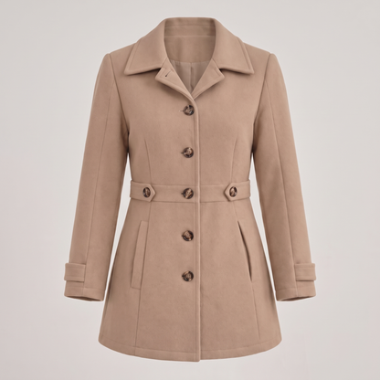Sophisticated Longline Tailored Coat - Khaki