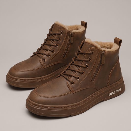Soren Leather-Look Sneakers - Camel