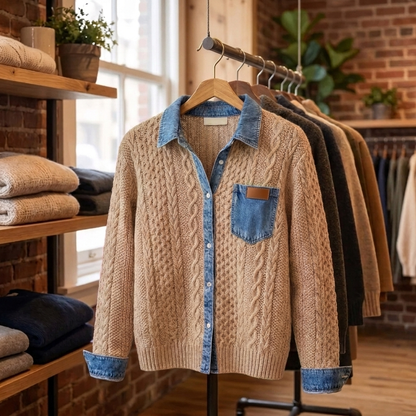 Sorrell Modern Patchwork Cardigan - Camel