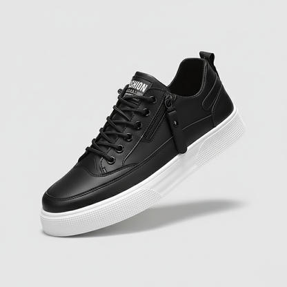 Sorrento Leather-Look Trainers - Black