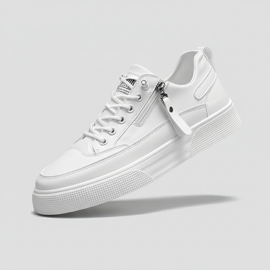 Sorrento Leather-Look Trainers - White