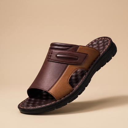 Stamford Two-Tone Leisure Slides - Brown