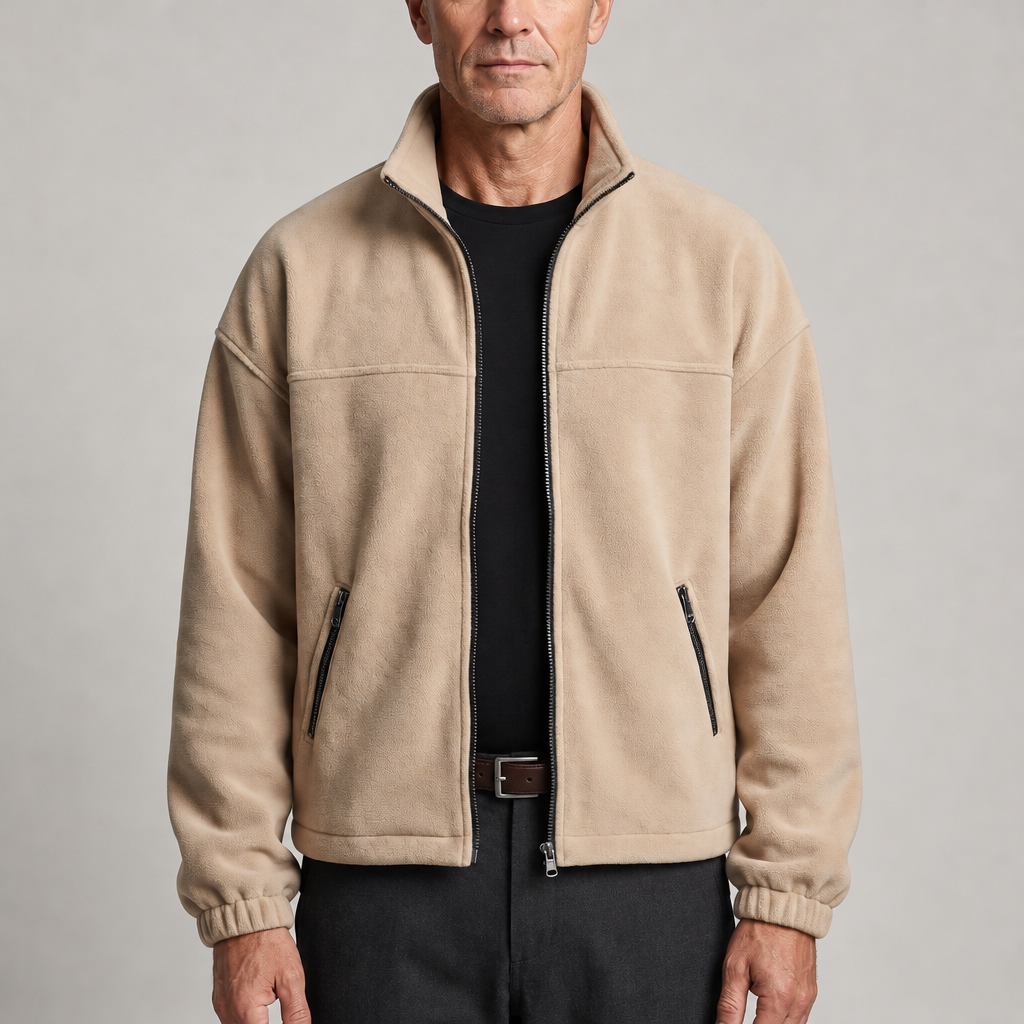 Stand Collar Fleece Zip Jacket