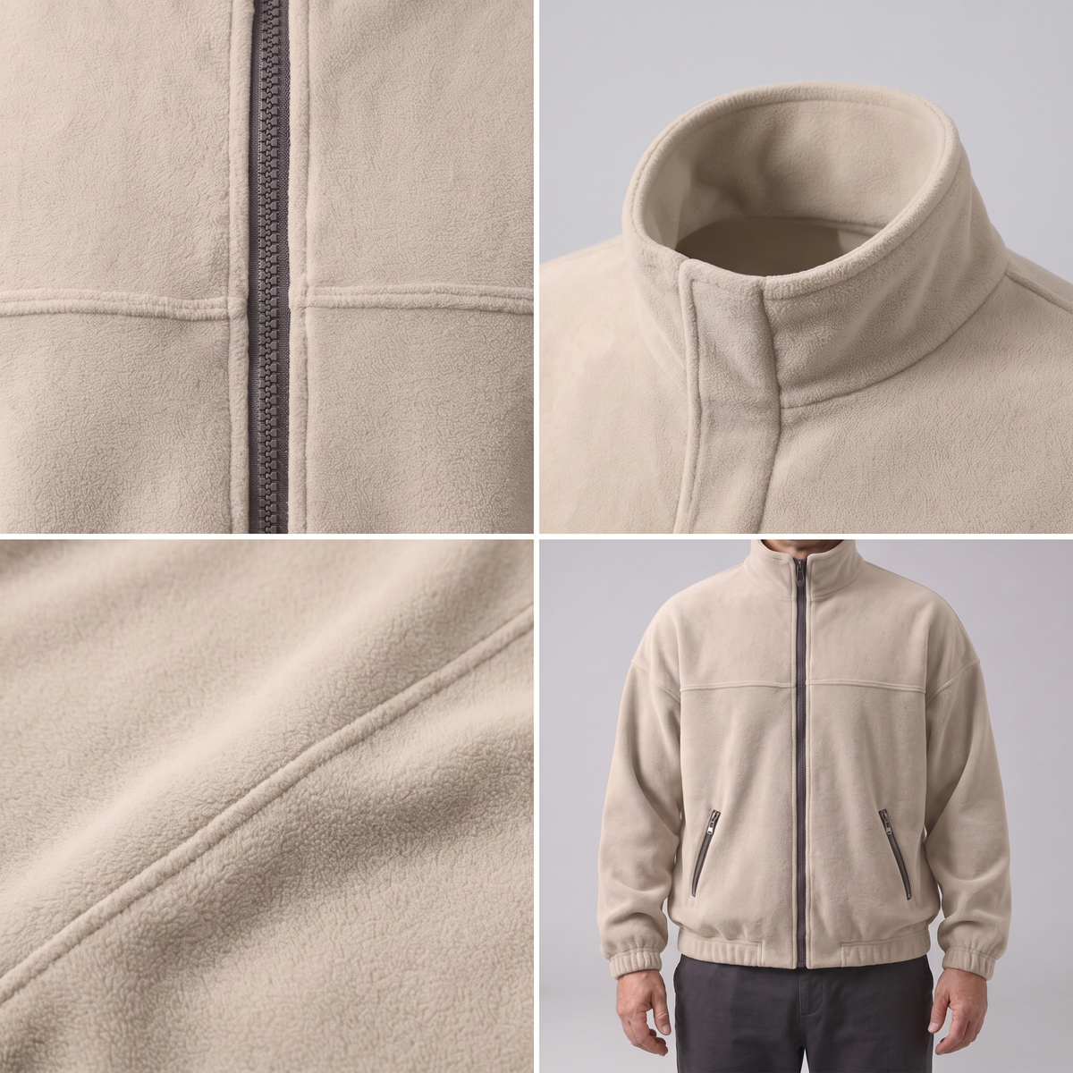 Stand Collar Fleece Zip Jacket