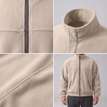 Stand Collar Fleece Zip Jacket