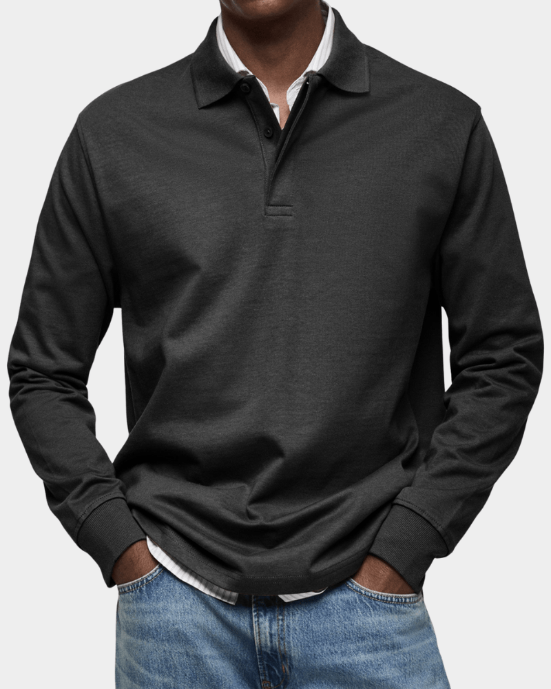 Sterling Spring Knit Polo - Black