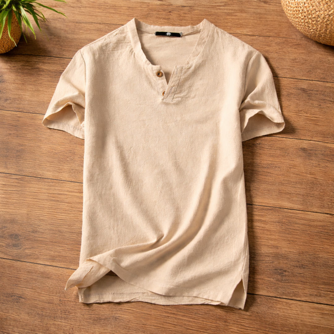 Stratford Relaxed Fit Henley - Beige